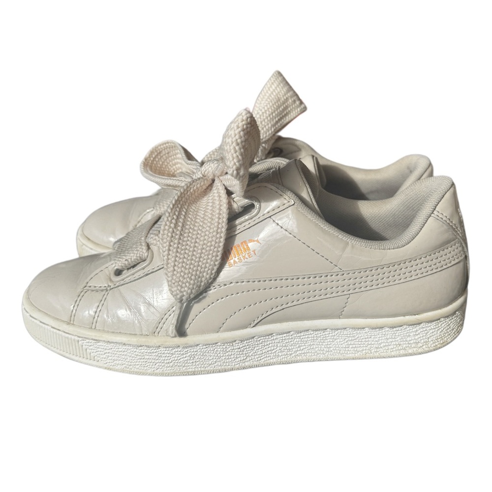 PUMA Basket Heart Patent Taupe/ Bronze Sneakers